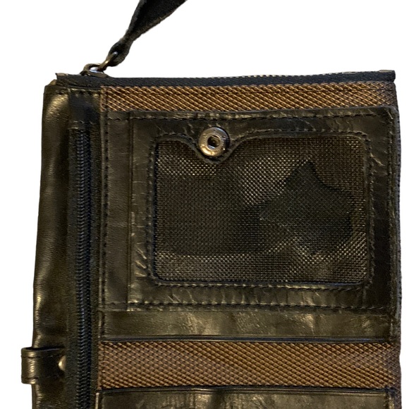 Leather Wallet, NWOT, black with zippers, mens - Picture 4 of 8